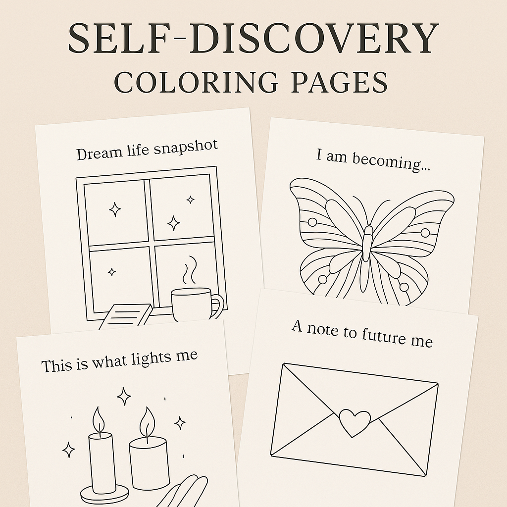 Self-Discovery Coloring Pages – 10 Printable Reflection Prompts