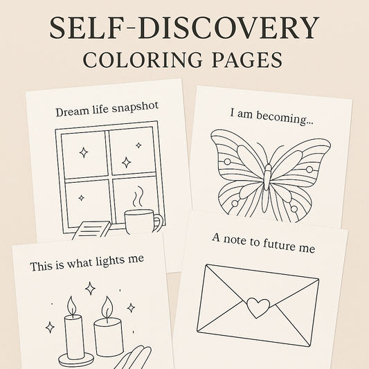 Self-Discovery Coloring Pages – 10 Printable Reflection Prompts