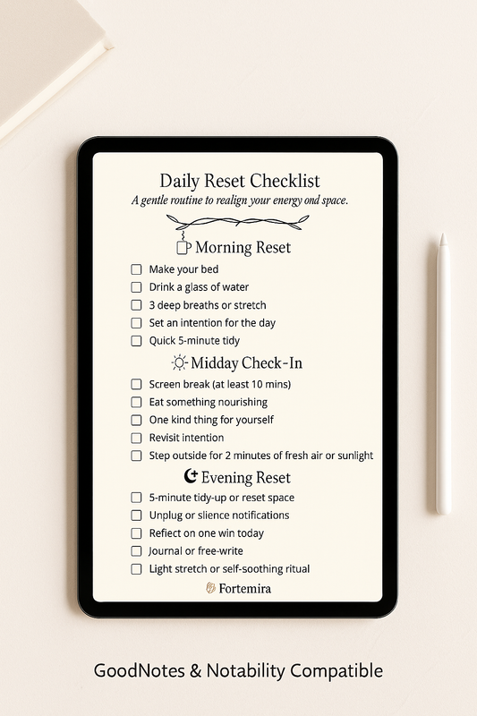 Daily Reset Checklist – A Gentle Self-Care Routine for Mind, Body, & Home