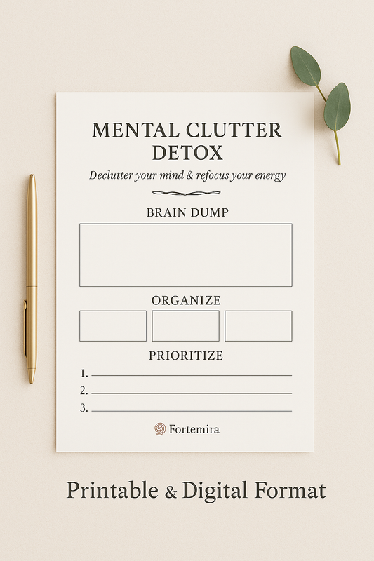 Mental Clutter Detox Worksheet – Calm Your Mind & Sort Your Thoughts