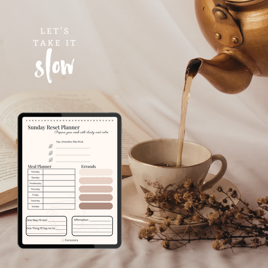 Sunday Reset Planner – Weekly Prep for Mind, Meals, & Clarity